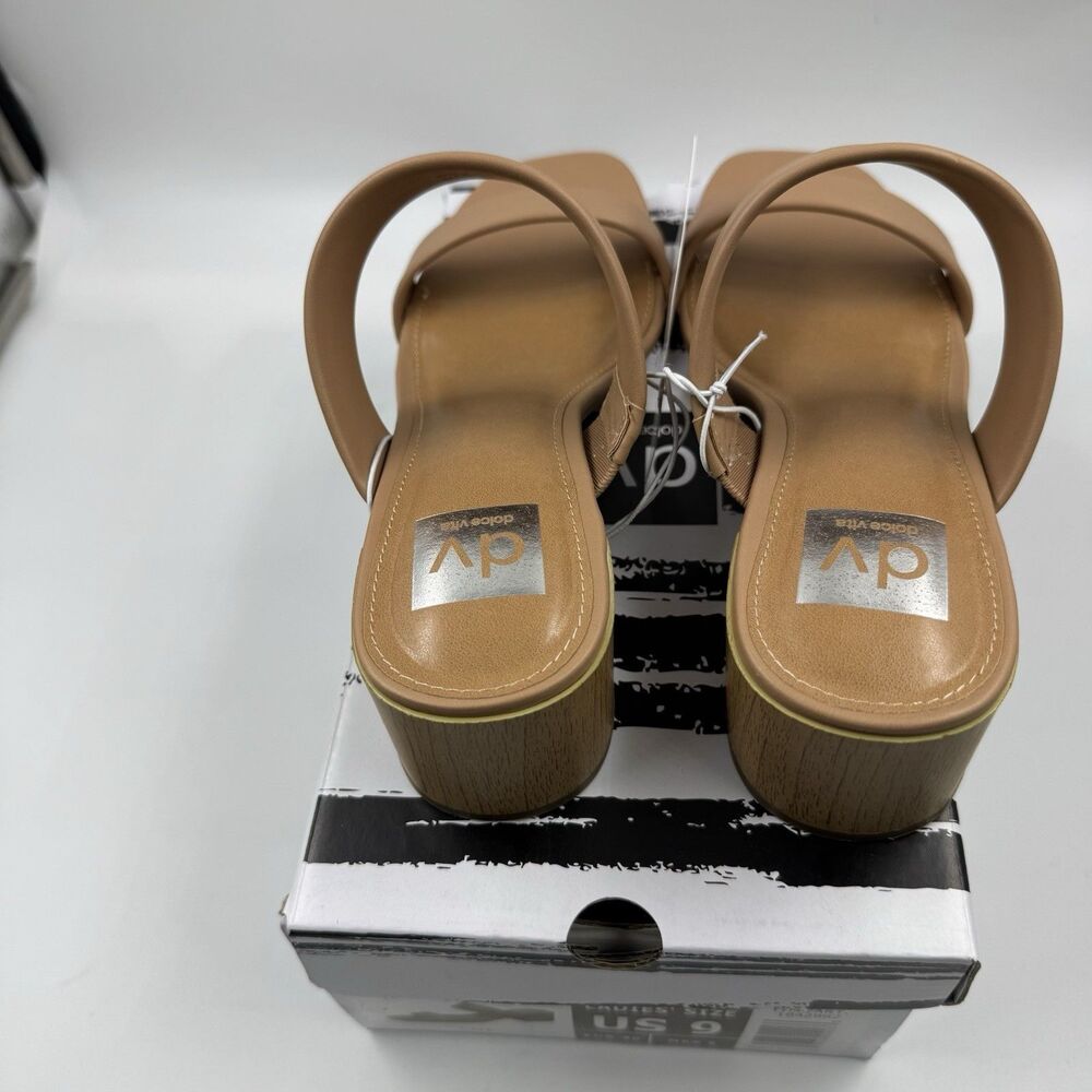 New Dolce Vita Sharona Women’s Dual Straps with Block Heel Sandals Cafe Size 9 - Picture 7 of 14